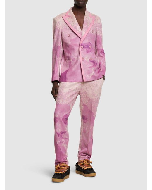 Kidsuper Zweireihiges Jackett Mit Portraitmotiv in Pink für Herren