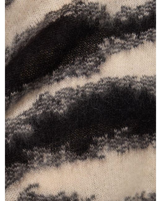 Pull en maille de mohair mélangé à rayures sawyer Isabel Marant en coloris Black