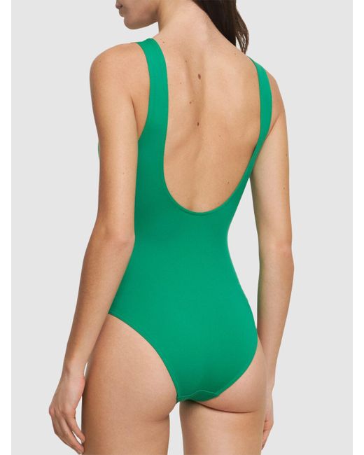 Eres Green Icone One Piece V-neck Swimsuit