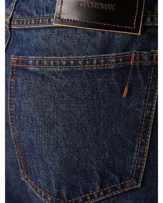 Sportmax Blue Tasso Low Waist Denim Straight Jeans