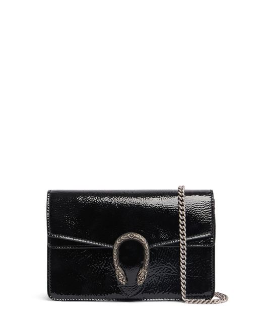 Mini dionysus patent leather bag Gucci de color Black