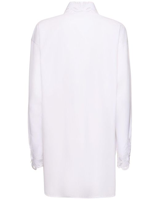 Camisa de algodón bordada Ermanno Scervino de color White