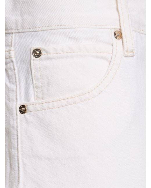 Femme Short Taille Mi-Haute En Denim The Leisure FRAME en coloris White