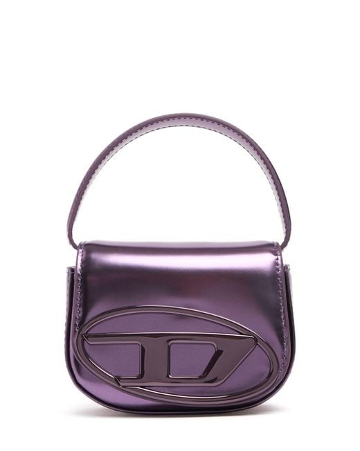 DIESEL Purple Xs 1Dr Metallic Leather Top Handle Bag Unique