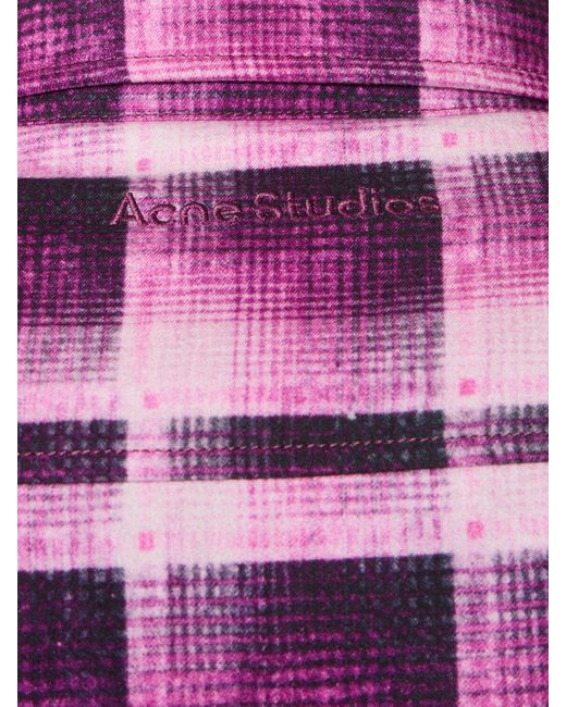 メンズ Acne Osadia フランネルパデッドオーバーシャツ Purple