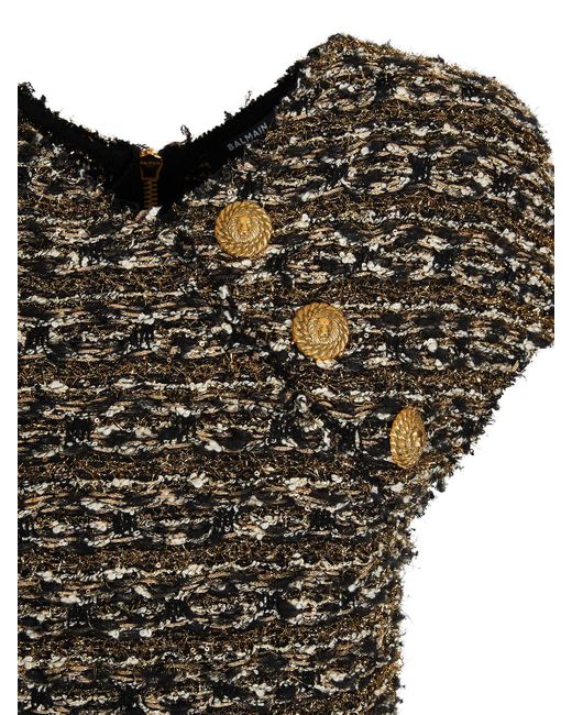 Balmain Black Tweed & Lurex Mini Dress