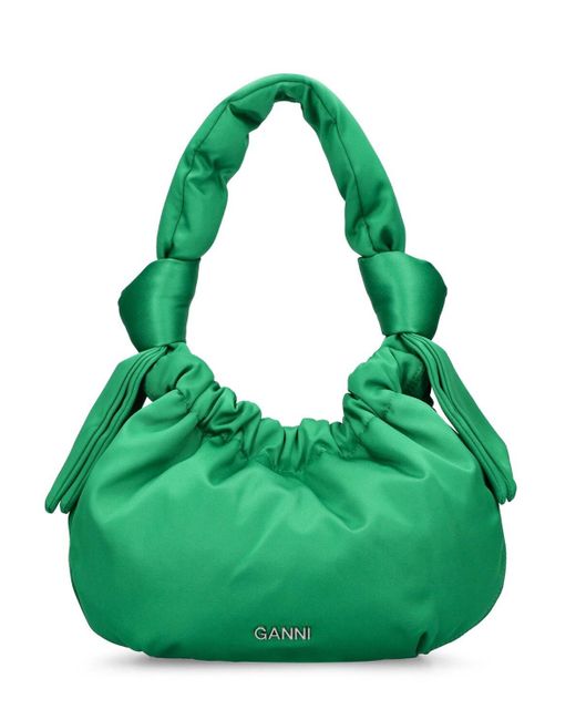 Ganni Green Small Occasion Hobo Bag
