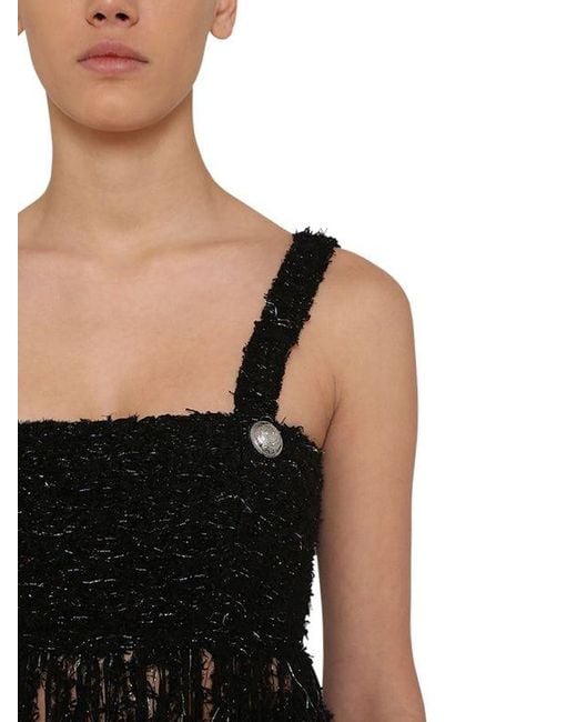 balmain crop top black