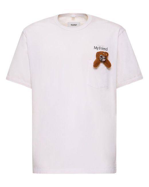 Camiseta de algodón Doublet de hombre de color White