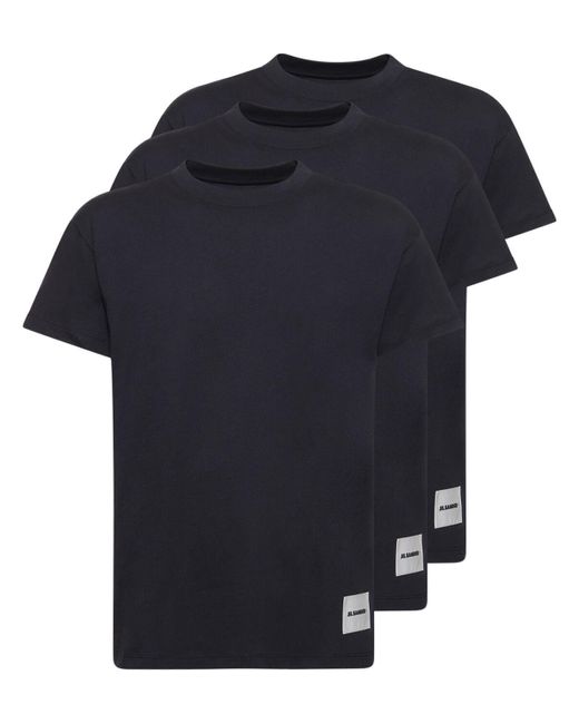 Jil Sander Black Pack Of 3 Plus Cotton T-Shirts for men