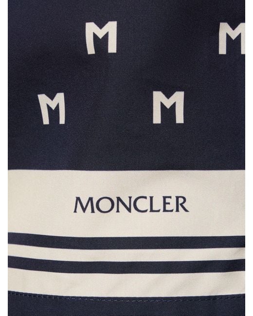 メンズ Moncler Monogram Cotton Printed Shirt Blue