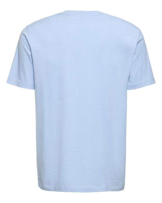 Boss Blue Tiburt 3 Logo Cotton T-shirt for men
