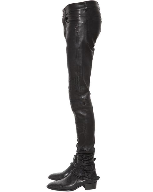 Amiri 15cm Mx2 Leather Jeans in Black for Men - Lyst