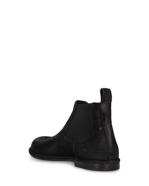 Mattia Capezzani Black Reverse Leather Chelsea Boots for men