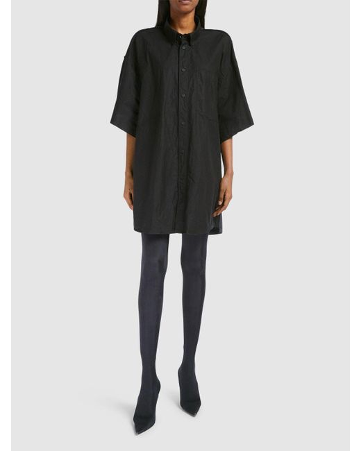 Balenciaga Black Kurzärmeliges Hemd Aus Baumwollpopeline