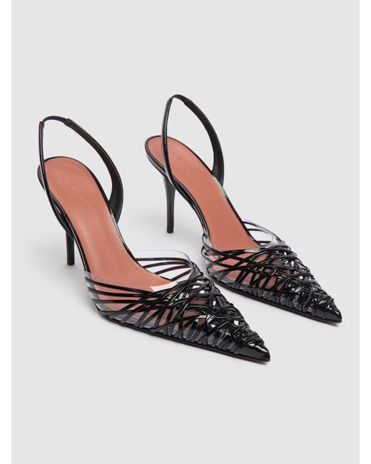 AMINA MUADDI 90Mm Lori Patent Leather Slingbacks in White | Lyst