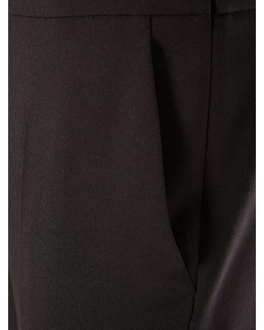 Pantalones de lana con cintura alta Max Mara de color Black
