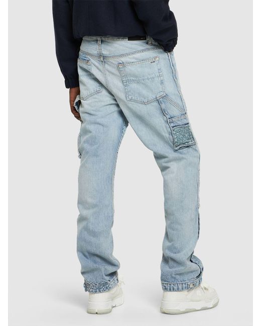 Amiri Blue Patchwork Bandana Carpenter Jeans for men