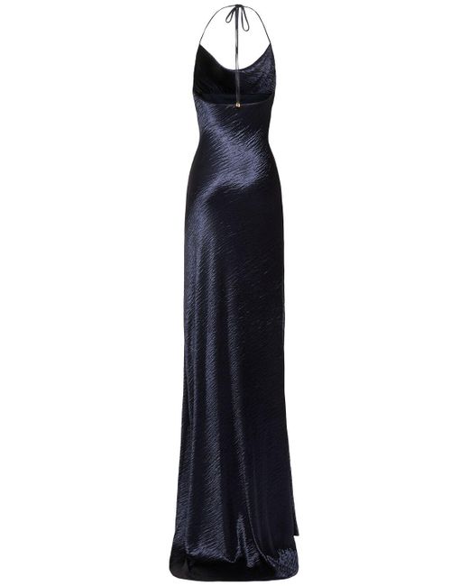 Roberto Cavalli Blue Damen Glänzendes Maxikleid