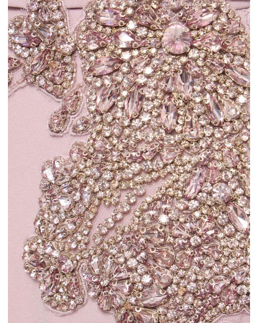 Zuhair Murad Pink Embroidered Cady Long Dress