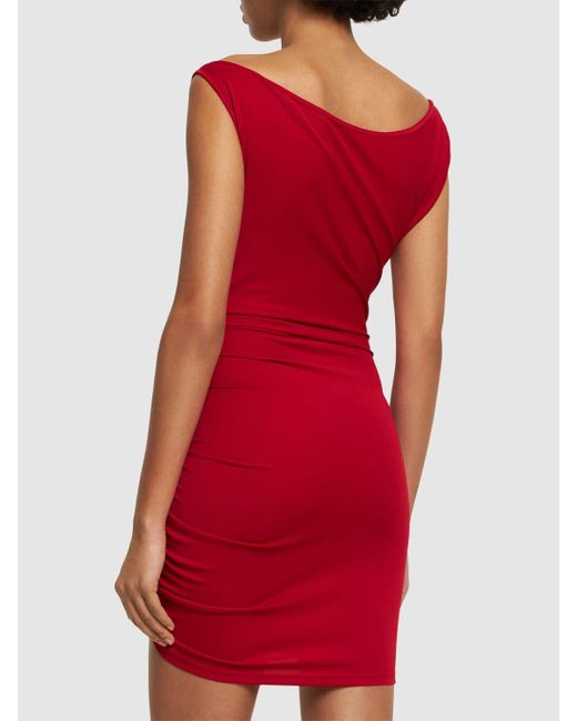 ANDAMANE Red Providence Stretch Jersey Mini Dress