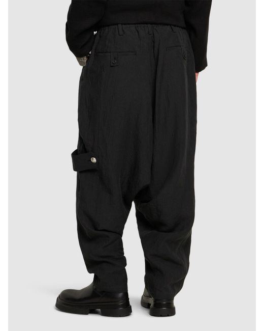 Pantalon en lin à gousset a-asm sarouel Yohji Yamamoto pour homme en coloris Black