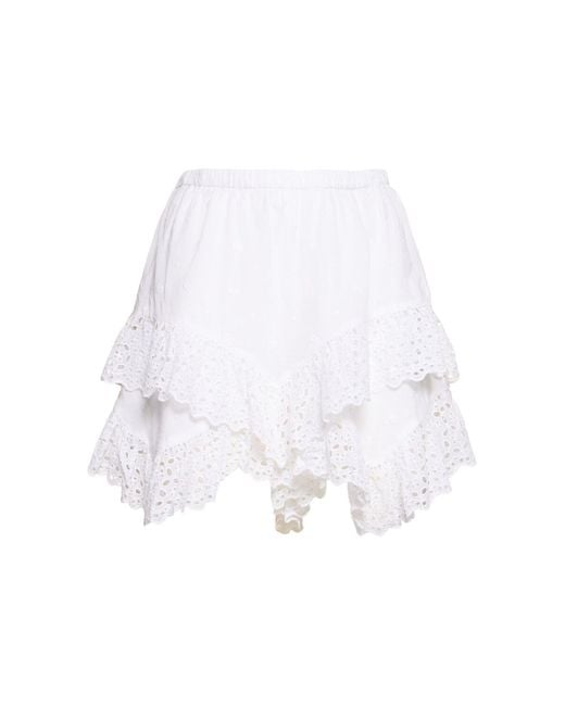 Isabel Marant White Sukira Embroidered Mini Skirt