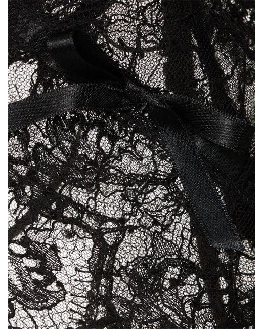 Dolce & Gabbana Black Chantilly Lace Bralette Top