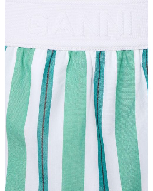Shorts in cotone elasticizzato di Ganni in Blue