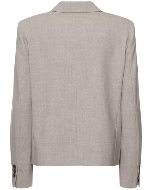 Theory Gray Double Breasted Wool Jacket