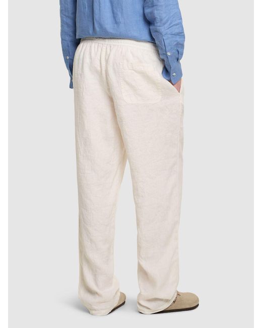Aspesi White Garment-Dyed Lightweight Linen Pants for men