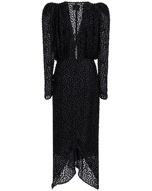 Isabel Marant Black Maray Viscose & Silk Blend Midi Dress