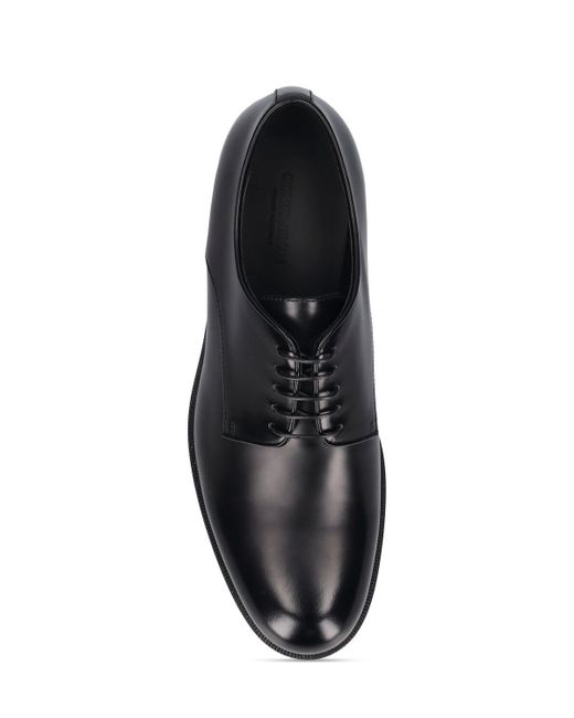 Giorgio Armani Black Leather Lace-up Shoes for men