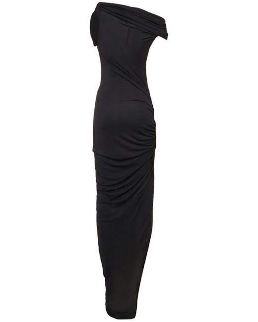 Rick Owens Black Asymmetrisches Kleid Mit Drehschultern "sienna"