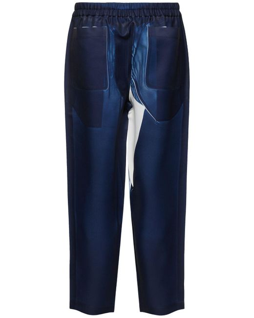 Comme des Garçons Herren Hose Aus Twill Mit Druck in Blue für Herren