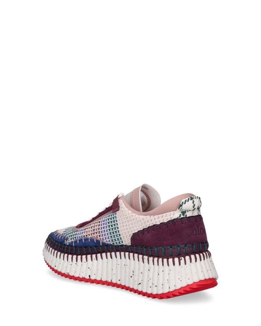 Sneakers Nama in maglia e suede di Chloé in Multicolor