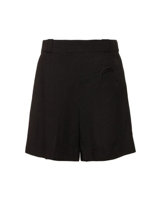 Blazé Milano Black Viskose- Und Leinen-shorts "rox Star Fell"
