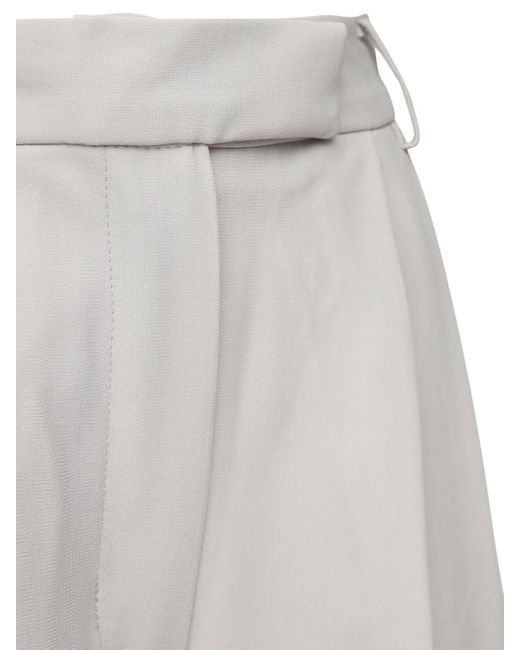 Frankie Shop White Twill-hose Mit Plissee "bea"