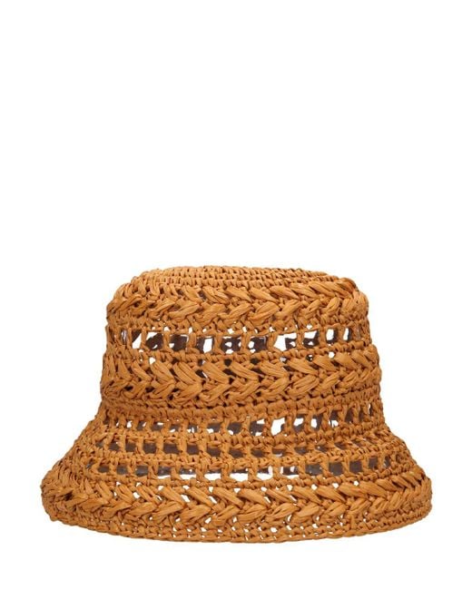 Weekend by Maxmara Brown Adito Crochet Bucket Hat