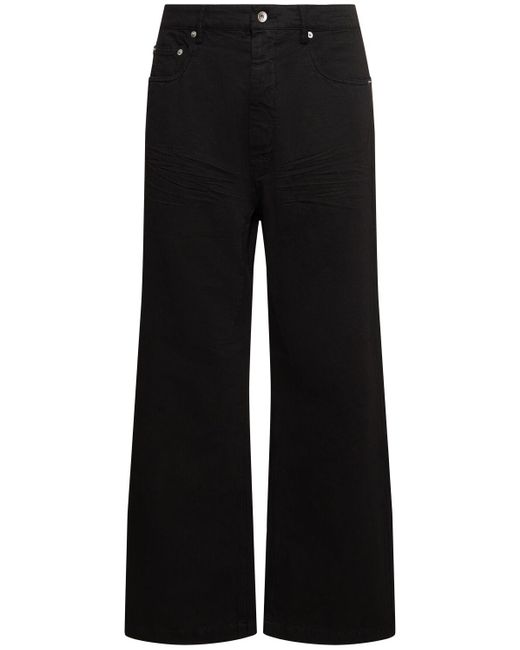 Jeans anchos de algodón Rick Owens de hombre de color Black
