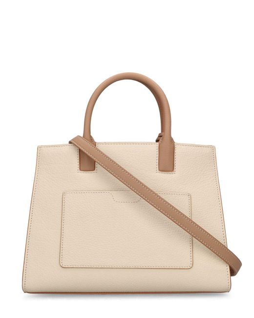 Burberry Natural Mini Frances Grained Leather Tote Bag