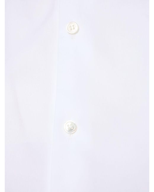 Camisa de algodón con pajarita de satén Noir Kei Ninomiya de color White