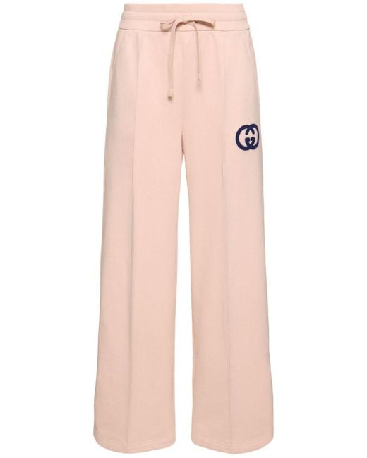 Gucci Pink Light Felted Cotton Jersey joggers