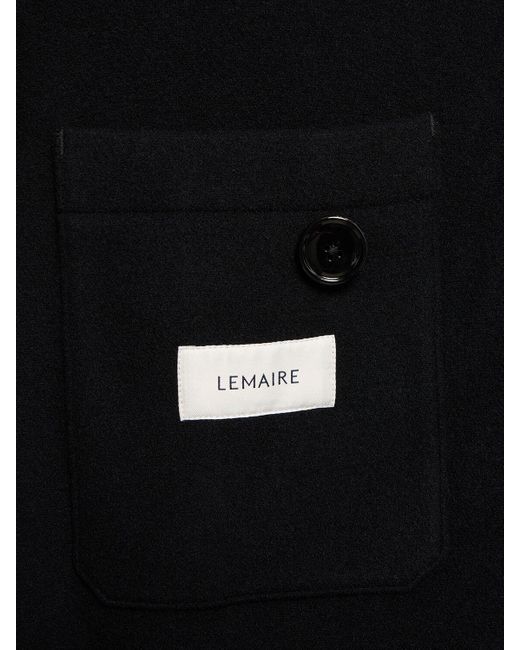 Lemaire Long Wool Wrap Coat in Black for Men Lyst