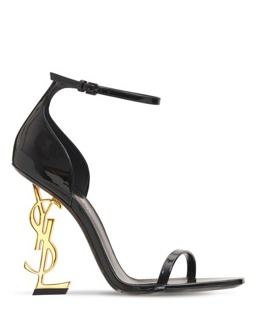 opyum sandals in patent leather with a black heel