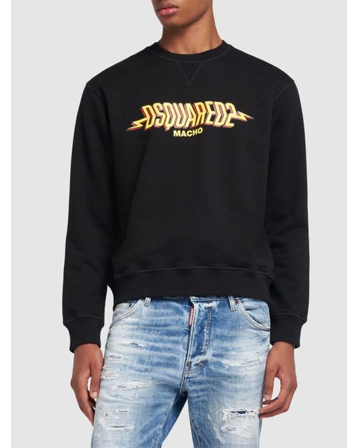 Uomo Felpa Girocollo Cool Fit di DSquared² in Black da Uomo