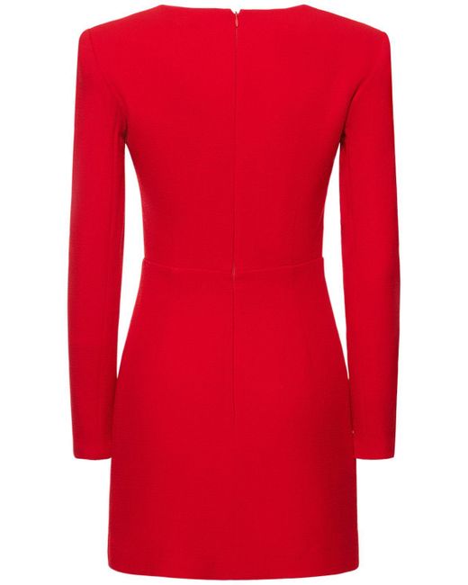 Vestido corto de lana con manga larga Roland Mouret de color Red