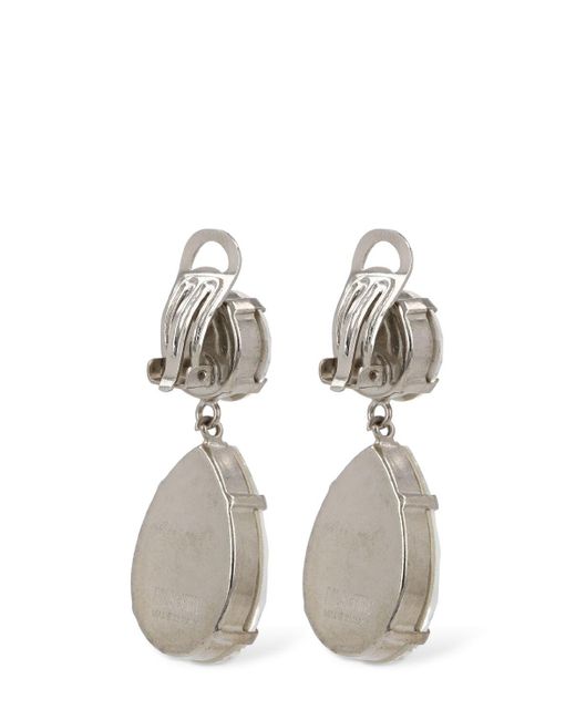Moschino White Still Life With Heart Drop Earrings