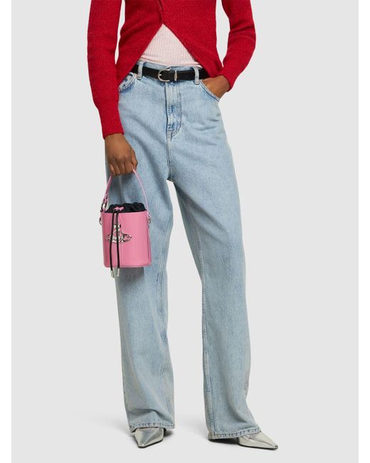Borsa a secchiello daisy in pelle di Vivienne Westwood in Pink
