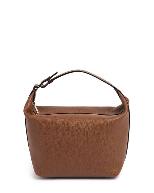 【Valextra】ミニモチトップハンドルバッグ Valextra Mochi レザートップハンドルバッグ ブラウン | Lyst